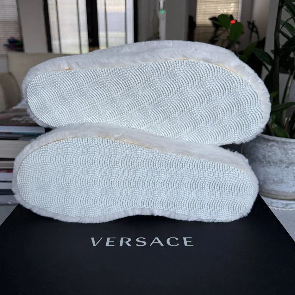 VERSACE‎ Medusa Men's Faux White Slippers, sizes 43